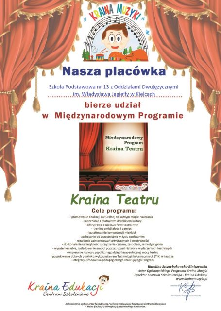 „Kraina Teatru” w naszej szkole