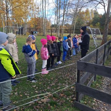 Pod koniec października uczniowie klasy Ia oraz oddziału przedszkolnego wybrali się na wycieczkę do gospodarstwa „Wieś.co” w Skarżysku. Na początku czekał na nich pyszny, słodki poczęstunek. Następnie, dzieci ruszyły na zwiedzanie zagrody, w której poznały różne zwierzęta. Mogły je karmić, obserwować z bliska, a także pogłaskać i pobawić się z mięciutkimi królikami, co sprawiło im ogromną radość. Następnie uczestniczyły w warsztatach piekarskich. 